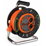 Makaralı Uzatma Kablosu, CCA, TTR Kablo, 4 Prizli, Kapaklı, Seyyar Kablo Makarası, IP44, Termal Koruma, 250V, 16A, Elektrik Uzatma Kablosu (3x1,5 mm², 15 m)