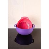 Makarna, Sebze, Meyve Yıkama Süzgeci Badyalı - 5 Litre Karıştırma Kabı Çok Amaçlı Ikili Set 26 cm - Seçenek 1 - Antrasit