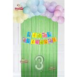 Makaron Balon Zinciri Seti Fon Perdeli Bannerlı Doğum Günü Parti Seti Süsü, 155412533996