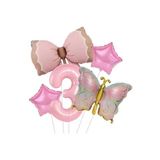 Makaron Fiyonk Kelebek Folyo Yaş Balon Set, 3