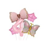 Makaron Fiyonk Kelebek Folyo Yaş Balon Set, 4
