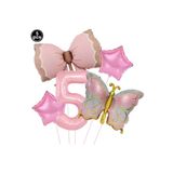 Makaron Fiyonk Kelebek Folyo Yaş Balon Set, 5