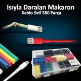 Makaron Isıyla Daralan Kablo Koruma 580 Parça Kablo Tamir Kiti