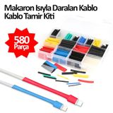Makaron Kablo Yalıtım Isı Boru Daralan 580 Parça Kablo Tamir Kiti (503777087)