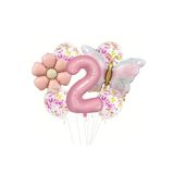 Makaron Kelebek Folyo Papatya Yaş Balon Set, 2