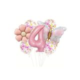 Makaron Kelebek Folyo Papatya Yaş Balon Set, 4