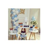 Makaron Mavi Pastel Beyaz Balon Zinciri 70 Adet