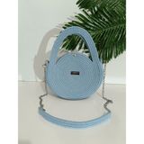Makaron Yuvarlak Çanta - Açık Mavi