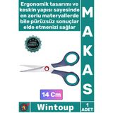 #Makas Çelik Ağızlı Plastik Saplı Keskin Ofis Okul Ev Kumaş Dikiş Kağıt Kesme Hobi Şık Makas 14 Cm