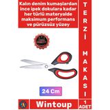 #Makas Lazer Kesim Paslanmaz Çelik Ağızlı Ergonomik Plastik Saplı Şık Profesyonel Terzi Makası 24 Cm