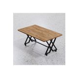 makbulce Reyyan Orta Sehpa Siyah Metal Ayak Tekerlekli 70 X110
