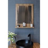 Makbulce Safir Banyo Aynası, Dresuar, 60X45 Raflı Banyo Aynası - Atlantik Çam