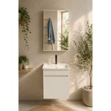 makbulce Şefaatli 45 cm MDF Seramik Lavabolu Aynalı Banyo Dolabı