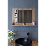 Makbulce Yakut DRESUAR,60X45 Raflı Banyo Aynası Atlantik Çam