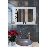 Makbulce Yakut Raflı Dresuar Banyo Aynası 60 x 45 Beyaz