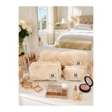 MAKE BAG BEJ PELUŞ 3'LÜ SET MAKYAJ ÇANTASI