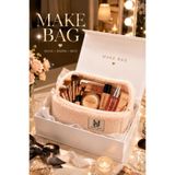 MAKE BAG Bej Peluş Makyaj çantası