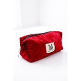 MAKE BAG BORDO KADİFE MAKYAJ ÇANTASI