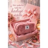 MAKE BAG Büyütülmüş Pembe PELUŞ Makyaj Çantası (25X12X12)