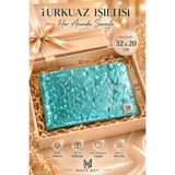 MAKE BAG GÖK MAVİ GOLD PULLU PORTFÖY MAKYAJ ÇANTASI