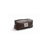 MAKE BAG KAHVERENGİ DERİ MAKYAJ ÇANTASI