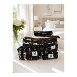MAKE BAG SİYAH BONCUKLU 3'LÜ MAKYAJ ÇANTASI SETİ