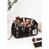 MAKE BAG SİYAH BONCUKLU MAKYAJ ÇANTASI