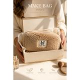 MAKE BAG VİZON PELUŞ MAKYAJ ÇANTASI