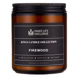 MAKE LIFE EXCLUSIVE Erkekler için Kokulu Mumlar | Yakacak Odun ve Kamp Ateşi Kokulu | Ahşap Fitil, Uzun Ömürlü, Eril Kokular | Ev için Doğal Soya Kavanozu Mum, Lisans Pedi Dekoru | Mükemmel Erkek Hediyesi.