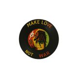 Make Love Not War Tasarımlı Bardak Altlığı & Magnet – 2’si 1 Arada Retro Vinyl Coaster – Isıya Dayanıklı, Kaymaz, Ofis & Ev Dekor, Hediye Seçeneği