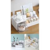Make-Up Kozmetik Standı Şeffaf 2 Çekmeceli Makyaj Düzenleyici Ruj Kalem Organizer Oje Rafı