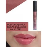 Make Up Likit Işıldayan Dolgunlaştırıcı Parlak Nude Kahverengi Lips Glos Ruj