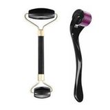 Make up Time Dermaroller 0,5 mm 540 Iğneli Cilt Yenileme Aleti Jade Roller 2'li Yeşim Taşı Masaj Aleti