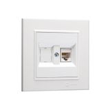 MAKEL Karea Beyaz Data Prizi(cat6-rj45 Jaklı)+tekli Çerçeve