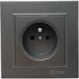 Makel Karea Ups Priz Füme Modül+Kapak+Çerçeve - Çerçeveli