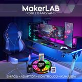 Makerlab Şerit LED Işık Rgb 5 Metre Hazır Set, Gaming Odası Led, Tak Çalıştır Kumandalı Adaptörlü Silikonlu