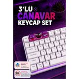 Makerpax Canavar Temalı Renkli Keycaps 3'lü Set - Cherry MX Uyumlu Mekanik Klavye Tuş Takımı