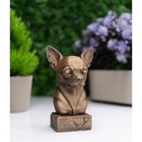 Makerpax Chihuahua Köpek Büst Heykel – El Yapımı Dekoratif Figür 12CM – Masa Üstü Süs Eşyası
