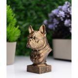 Makerpax Fransız Bulldog Köpek Büst Heykel – El Yapımı Dekoratif Figür 16CM – Masa Üstü Süs Eşyası