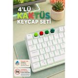 Makerpax Kaktüs Temalı Keycaps 4'lü Set - Cherry MX Uyumlu Mekanik Klavye Tuş Takımı