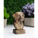 Makerpax Labrador Retriever Köpek Büst Heykel – El Yapımı Dekoratif Figür 16CM – Masa Üstü Süs Eşyası