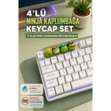 Makerpax Ninja Kaplumbağa Temalı Keycaps 4'lü Set - Cherry MX Uyumlu Mekanik Klavye Tuş Takımı