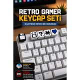 Makerpax Retro Gamer Keycaps 5'li Keycaps Set – Cherry MX Uyumlu Mekanik Klavye Tuş Takımı
