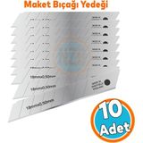 Maket Bıçağı Yedeği Ucu 0.50 Mm Kalınlık X 18 Mm Genişlik Bıçak Ucu Jiletithal 10 Adet 8 Dilim