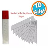 Maket Bıçağı Yedeği Ucu Kalınlık 0.50 Mm En: 1.8 Cm Uzunluk: 10 Cm Kırılabilir Yedek Uç 10 Adet
