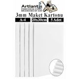Maket Kartonu Beyaz Fotoblok 3 mm A4 20x30 cm 5 Adet Hobi Sanat Okul Köpüklü Straforlu Maket Kartonu Maket Yapımı