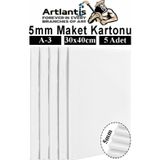 Maket Kartonu Beyaz Fotoblok 5 mm A3 30x40 cm 5 Adet Hobi Sanat Okul Köpüklü Straforlu Maket Kartonu Maket Yapımı