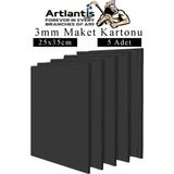 Maket Kartonu Siyah Fotoblok 3 mm 25X50 cm 5 Adet Hobi Sanat Okul Köpüklü Straforlu Maket Kartonu Maket Yapımı - Standart - 35x50cm