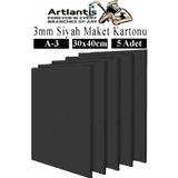 Maket Kartonu Siyah Fotoblok 3 mm A4 20x30 cm 5 Adet Hobi Sanat Okul Köpüklü Straforlu Maket Kartonu Maket Yapımı