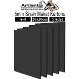 Maket Kartonu Siyah Fotoblok 5 mm A4 20x30 cm 5 Adet Hobi Sanat Okul Köpüklü Straforlu Maket Kartonu Maket Yapımı